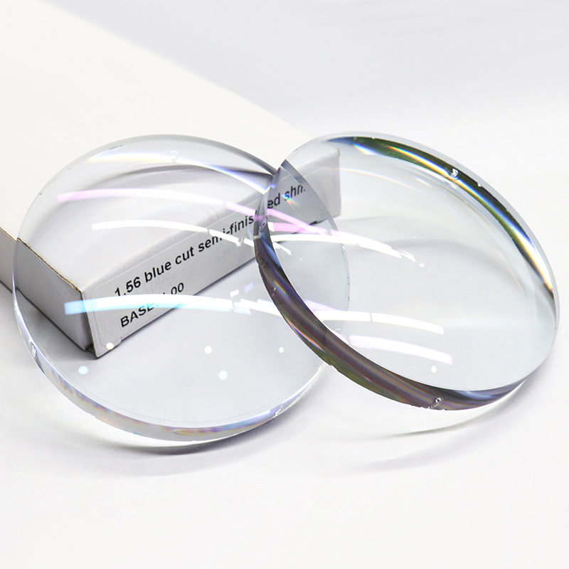 Lente de visão única de bloco azul semi-acabado 1.56