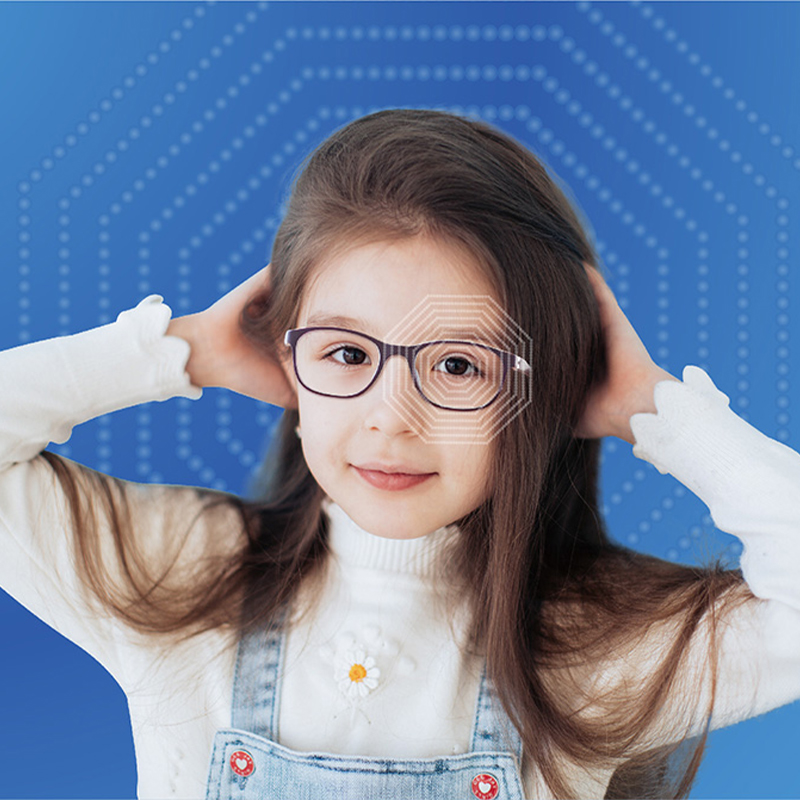 Lente circular octogonal de controle de miopia