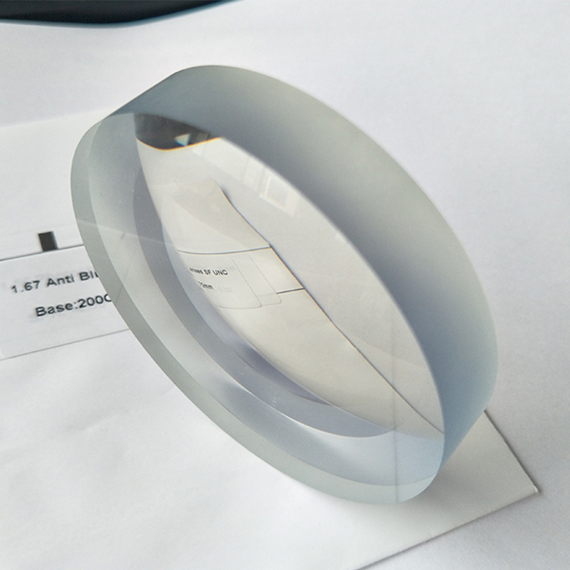 Lente de visão única de bloco azul semi-acabado 1.67