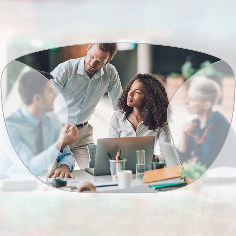 Lente ocupacional de escritório