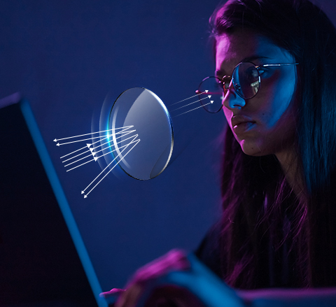 Lentes de bloco azul